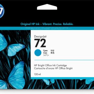 HP No. 72 Ink Cartridge (130 ml) with Vivera Ink (Cyan) (C9371A)