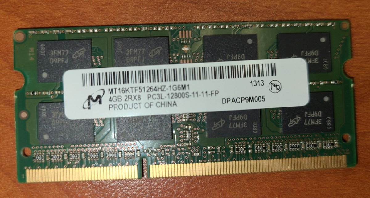 MT Ram DDR3 4GB PC3-12800S-11-11-FP